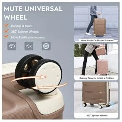 Joyway 20" Carry-On Suitcases & 14" Cosmetic Bag & 7" Small Bag, Lightweight Polypropylene Carrying Case With TSA Lock, Rigid Luggage With Swivel Wheels (Chocolate Color, 20in Carry-On) 11 Joyway 20" Carry-On Suitcases & 14" Cosmetic Bag & 7" Small Bag, Lightweight Polypropylene Carrying Case With TSA Lock, Rigid Luggage With Swivel Wheels (Chocolate Color, 20in Carry-On) -Travelpro Shop 51Ujj6MC3CL