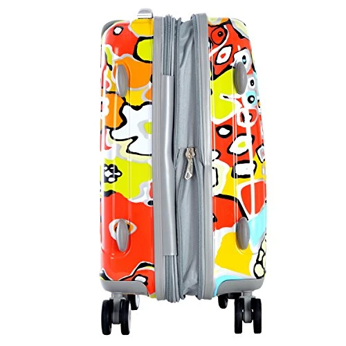 Olympia Luggage Blossom 25 Inch Expandable Vertical Rolling Upright Bag, Aqua, One Size 2 Olympia Luggage Blossom 25 Inch Expandable Vertical Rolling Upright Bag, Aqua, One Size - Image 2