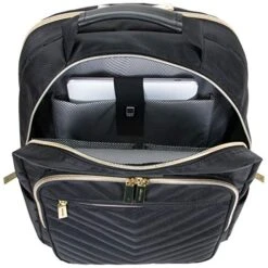 Kenneth Cole Reaction Women's Chelsea Luggage Chevron Softside 8-Wheel Spinner Expandable Suitcase Collection, Black, 2pc Bundle (Carry On+Backpack) 14 Kenneth Cole Reaction Women's Chelsea Luggage Chevron Softside 8-Wheel Spinner Expandable Suitcase Collection, Black, 2pc Bundle (Carry On+Backpack) -Travelpro Shop 51VJE2hF1WL
