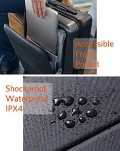 NINETYGO Carry On Luggage 22x14x9 With Spinner Wheels, Hardside Carry On Suitcase With Front Pocket Lock Cover, Super Convenient & Lightweight For Business Travel (20") -Travelpro Shop 51WD cyWBXL