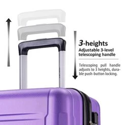 Expandable ABS Durable Suitcase 3 Piece Luggage Sets Lightweight With Double Wheels TSA Lock Spinner, Unisex Adults Teens Home Outddor Carry On Luggage (Purple 20/24/28 Inch) 11 Expandable ABS Durable Suitcase 3 Piece Luggage Sets Lightweight With Double Wheels TSA Lock Spinner, Unisex Adults Teens Home Outddor Carry On Luggage (Purple 20/24/28 Inch) -Travelpro Shop 51WFmuIA83S