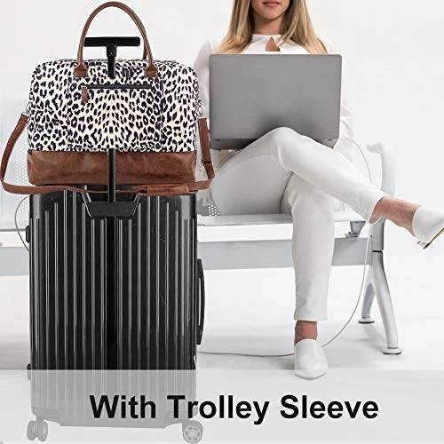 MyMealivos Canvas Weekender Bag, Overnight Travel Carry On Duffel Tote With Shoe Pouch 5 MyMealivos Canvas Weekender Bag, Overnight Travel Carry On Duffel Tote With Shoe Pouch - Image 5