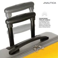 Nautica Hardside Carry On Luggage - 20 Inch Spinner Wheels Suitcase Lightweight Rolling Travel Bag For Under Seat, Yellow/Silver -Travelpro Shop 51YXv 2Bj Q9L
