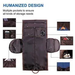 Carry On Garment Bag, Waterproof Mens Garment Bag For Travel Business, Large Leather Duffel Bag With Shoe Compartment -Brown -Travelpro Shop 51ZCkkidlCL