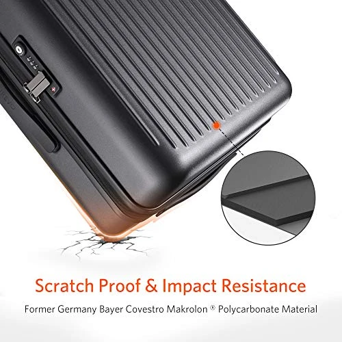 NINETYGO Carry On Luggage With Spinner Wheels, 22x14x9 Luggage, 100% PC Lightweight Hardside Suitcase With TSA Lock (20-inch Black) 7 NINETYGO Carry On Luggage With Spinner Wheels, 22x14x9 Luggage, 100% PC Lightweight Hardside Suitcase With TSA Lock (20-inch Black) - Image 7