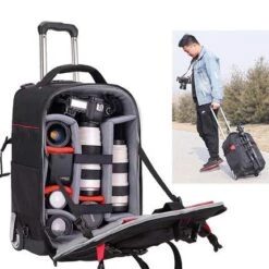 Convenient Photography Rolling Luggage Digital Shoulder Suitcase With Wheels Men Camera Cabin Trolley Travel Bags (Color : Small) -Travelpro Shop 51ZjeDsBFBL