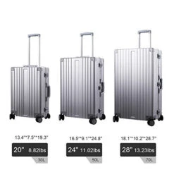 TRAVELKING All Aluminum Luggage Hard Shell Suitcase With Wheels Carry On Spinner Suitcase (Silver 20 Inch) -Travelpro Shop 51ZsG4ycPyL 5809f848 2410 424a 93c7 d6faf473732b