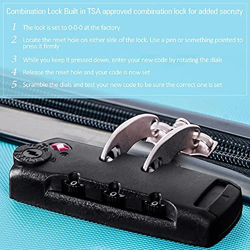 Expandable 3 Piece Luggage Sets Hardside Durable Suitcase With Spinner Wheels TSA Lock, 3 Pcs Carry On Case Travel Home Outdoor School Lightweight Trolley Case ( 20" 24" 28" Blue) 3 Expandable 3 Piece Luggage Sets Hardside Durable Suitcase With Spinner Wheels TSA Lock, 3 Pcs Carry On Case Travel Home Outdoor School Lightweight Trolley Case ( 20" 24" 28" Blue) - Image 3