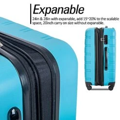 Expandable 3 Piece Luggage Sets Hardside Durable Suitcase With Spinner Wheels TSA Lock, 3 Pcs Carry On Case Travel Home Outdoor School Lightweight Trolley Case ( 20" 24" 28" Blue) 12 Expandable 3 Piece Luggage Sets Hardside Durable Suitcase With Spinner Wheels TSA Lock, 3 Pcs Carry On Case Travel Home Outdoor School Lightweight Trolley Case ( 20" 24" 28" Blue) -Travelpro Shop 51a6NmjzMwS