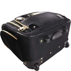 BEBE Women's Evans Wheeled Under The Seat Carry On Bag, Black Croc -Travelpro Shop 51a 2BfqdBmoL