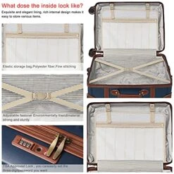 NZBZ Vintage Luggage Sets With Spinner Wheels Carry On Suitcase Tsa Lock Luggage 3 Pieces (Navy Blue, 14inch & 20inch & 28inch) -Travelpro Shop 51bI7s9ELVS