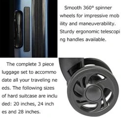 3 Piece Set Luggage Sets Women Men Teens Travel Suitcase With Lightweight TSA Lock Spinner, Home Outdoor Carry On Luggage With 4 Double Silent Wheels Adjustable Handle 20in 24in 28in, Blue -Travelpro Shop 51bZ UsvUWS