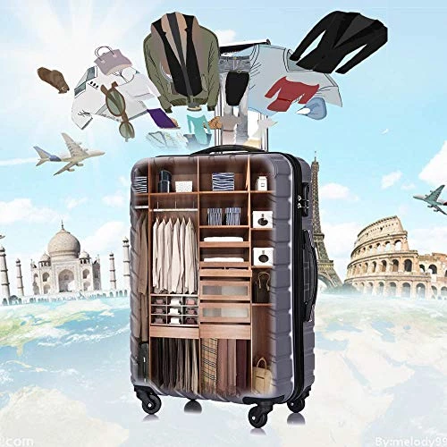 Apelila 5 Piece Luggage Sets,Travel Suitcase Spinner Hardshell Lightweight W/Free Suitcase Cover& Hanger (4PC Sliver W/Covers4+Hanger2+Backbag1) 9 Apelila 5 Piece Luggage Sets,Travel Suitcase Spinner Hardshell Lightweight W/Free Suitcase Cover& Hanger (4PC Sliver W/Covers4+Hanger2+Backbag1) - Image 9