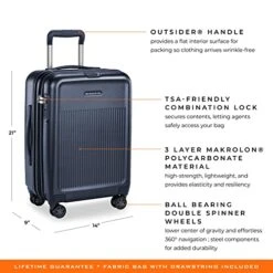 Briggs & Riley Sympatico Hardside International Spinner Luggage, Matte Navy, 21-Inch Carry-On -Travelpro Shop 51ca7YZeVlL