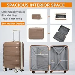 Joyway 20" Carry-On Suitcases & 14" Cosmetic Bag & 7" Small Bag, Lightweight Polypropylene Carrying Case With TSA Lock, Rigid Luggage With Swivel Wheels (Chocolate Color, 20in Carry-On) 12 Joyway 20" Carry-On Suitcases & 14" Cosmetic Bag & 7" Small Bag, Lightweight Polypropylene Carrying Case With TSA Lock, Rigid Luggage With Swivel Wheels (Chocolate Color, 20in Carry-On) -Travelpro Shop 51dPxoO1bjL