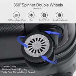 Ceilo ABS Hardside Luggage Sets With USB Interface Laptop Pocket,Lightweight Carry On Suitcase With TSA Lock&360°Spinner Wheels,Black,3-Piece Travel Luggage Set (20/24/28) 13 Ceilo ABS Hardside Luggage Sets With USB Interface Laptop Pocket,Lightweight Carry On Suitcase With TSA Lock&360°Spinner Wheels,Black,3-Piece Travel Luggage Set (20/24/28) -Travelpro Shop 51e3Z3KvTXL