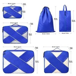 P.travel 6Pcs Packing Cubes For Travel Lightweight Luggage Organizer Bag Travel Cubes (Blue) -Travelpro Shop 51erGKm6RAL