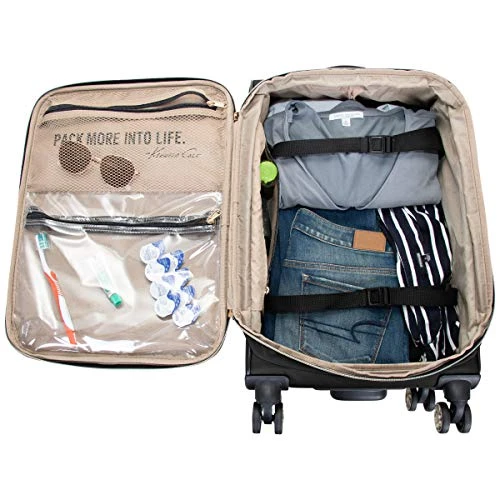 Kenneth Cole Reaction Women's Chelsea Luggage Chevron Softside 8-Wheel Spinner Expandable Suitcase Collection, Black, 2pc Bundle (Carry On+Backpack) 9 Kenneth Cole Reaction Women's Chelsea Luggage Chevron Softside 8-Wheel Spinner Expandable Suitcase Collection, Black, 2pc Bundle (Carry On+Backpack) - Image 9