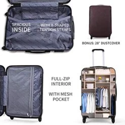 Sandinrayli 3 Pcs Luggage Set, Lightweight & Durable Travel Suitcase With Spinner Wheels, 20” 24” 28” Hardside Spinner Set 13 Sandinrayli 3 Pcs Luggage Set, Lightweight & Durable Travel Suitcase With Spinner Wheels, 20” 24” 28” Hardside Spinner Set -Travelpro Shop 51fNjvKdRSL