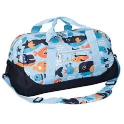 Wildkin Kids Overnighter Duffel Bags For Boys & Girls, Measures 18 X 9 X 9 Inches Duffel Bag For Kids, Carry-On Size & Ideal For School Practice Or Overnight Travel, BPA-free (Big Fish)
