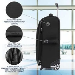 Travelpro Maxlite 5-Softside Lightweight Expandable Upright Luggage, Black, Carry-On 20-Inch -Travelpro Shop 51hwInQ7WwL