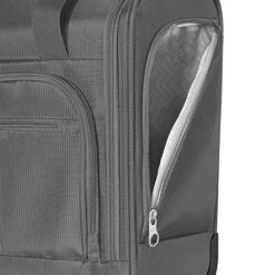 Olympia Lansing Heavy Duty Rip Stop Nylon Wheeled Carry On Suitcase For Under The Seat Airplane Travel With Divider And Dual Side Zip Pockets, Gray -Travelpro Shop 51jNSvI787L