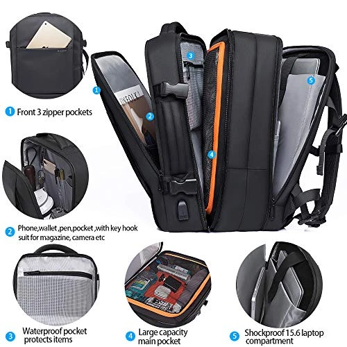 35L Travel Backpack,Flight Approved Carry On Backpack For International Travel Bag, Water Resistant Durable 17-inch Laptop Backpacks,Large Daypack Business Weekender Luggage Backpack For Men Women … 7 35L Travel Backpack,Flight Approved Carry On Backpack For International Travel Bag, Water Resistant Durable 17-inch Laptop Backpacks,Large Daypack Business Weekender Luggage Backpack For Men Women … - Image 7