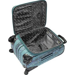 Steve Madden Designer 20 Inch Luggage Collection - Lightweight Softside Expandable Suitcase For Men & Women - Durable Carry On Bag With 4-Rolling Spinner Wheels (Legends Turquoise) -Travelpro Shop 51kkqKyzt L