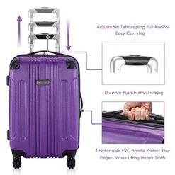 Goplus 20" ABS Carry On Luggage Expandable Hardside Travel Bag Trolley Rolling Suitcase GLOBALWAY (Purple) -Travelpro Shop 51lWRt8FBxL
