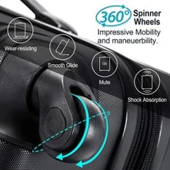 Merax 3 Pcs Luggage Set Expandable Hardside Lightweight Spinner Suitcase With TSA Lock [Upgraded Version], Black -Travelpro Shop 51lgCmboCKL