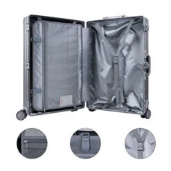 TRAVELKING All Aluminum Luggage Hard Shell Suitcase With Wheels Carry On Spinner Suitcase (Silver 20 Inch) -Travelpro Shop 51lrk1nvuNL bf93a2cc c418 4c55 82f7 e2fc1ec80e07