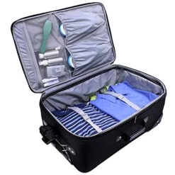 U.S. Traveler New Yorker Lightweight Softside Expandable Travel Rolling Luggage Set, Black/Grey, 4-Piece (15/21/25/29) -Travelpro Shop 51mmdG0LLYL 882f9a46 c6f0 453e aadf fd122365b26b