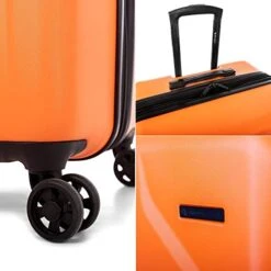 Bugatti Swiss Mobility - LGA Collection - 3 Piece Luggage Set, Lightweight And Resistant Hardside Equipped With Double 360 Degree Spinner Wheels - Made Of ABS Material - Orange -Travelpro Shop 51pO1OIiWIL