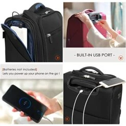 VERAGE Carry On Underseat Luggage With Wheels & USB Port, Wheeled Spinner Bag Carry-on Luggages For Airlines, Lightweight Suitcase Men Women, Pilots And Crew (14-Inch Compact) -Travelpro Shop 51pTiwCDI L