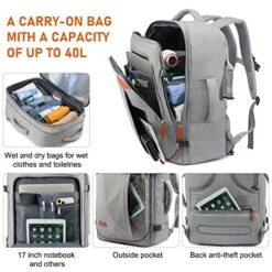 LOVEVOOK Carry On Backpack, 40L Travel Backpack For Women Men Airline Approved, Expandable Large Suitcase Backpacks With 4 Packing Cubes, Aer Travel Pack 3, Water Resistant Weekender Bag -Travelpro Shop 51qJawKwYGL