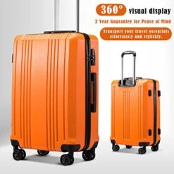 Coolife Luggage Suitcase PC+ABS With TSA Lock Spinner Carry On Hardshell Lightweight 20in 24in 28in(orange, S(20in_carry On)) -Travelpro Shop 51qZKhhu7sL a6c6614a 9f00 4dd5 ab45 5fb817e13454