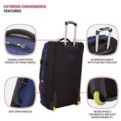 SwissGear Extra Large Lightweight Rolling Duffel, Blue/Green -Travelpro Shop 51qv8iP46fL