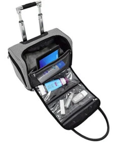 LONDON FOG Cambridge II 15-Inch 8 Wheel Under Seat Bag, Black White Houndstooth -Travelpro Shop 51r7rxi0CkL