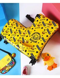 AO WEI LA OW Cute Unisex Kids Ride On Suitcase Travel Trolley Case Spinner Carry On Luggage With Wheels Suggest Fits To Kids Aged 3-6 Years Old(Yellow/01, 20 Inch) -Travelpro Shop 51rCAsfrsCL