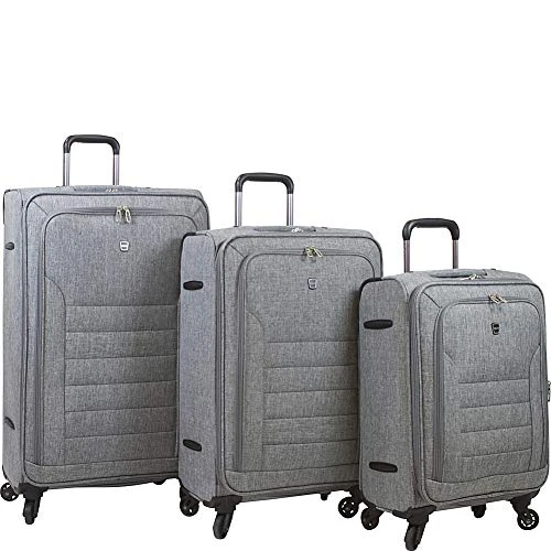 Dejuno Noir Lightweight 3-piece Spinner Luggage Set With Laptop Pocket-Grey, One Size 1 Dejuno Noir Lightweight 3-piece Spinner Luggage Set With Laptop Pocket-Grey, One Size