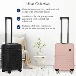 Bric's B|Y Ulisse Spinner Suitcase - 21 Inch Carry-On Luggage - Hard Exterior And TSA-Approved Lock - Pearl Pink -Travelpro Shop 51tB4aTPXNL