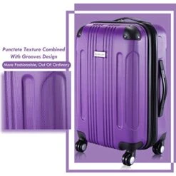 Goplus 20" ABS Carry On Luggage Expandable Hardside Travel Bag Trolley Rolling Suitcase GLOBALWAY (Purple) -Travelpro Shop 51tBeYPJPYL