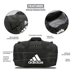 Adidas Defender III Medium Duffel Bag, Black/White -Travelpro Shop 51tSmPWnHCL 8ddbe493 2b4c 4b71 b4e8 819e751fd172