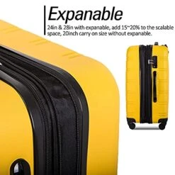 Expandable 3 Piece Luggage Sets Hardside Durable Suitcase With Spinner Wheels TSA Lock, 3 Pcs Carry On Case Travel Home Outdoor School Lightweight Trolley Case ( 20" 24" 28" Yellow) 13 Expandable 3 Piece Luggage Sets Hardside Durable Suitcase With Spinner Wheels TSA Lock, 3 Pcs Carry On Case Travel Home Outdoor School Lightweight Trolley Case ( 20" 24" 28" Yellow) -Travelpro Shop 51tbh75QUCS