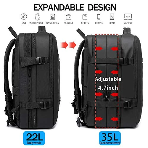 35L Travel Backpack,Flight Approved Carry On Backpack For International Travel Bag, Water Resistant Durable 17-inch Laptop Backpacks,Large Daypack Business Weekender Luggage Backpack For Men Women … 5 35L Travel Backpack,Flight Approved Carry On Backpack For International Travel Bag, Water Resistant Durable 17-inch Laptop Backpacks,Large Daypack Business Weekender Luggage Backpack For Men Women … - Image 5
