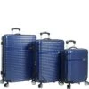 Dejuno Luna Lightweight 3-Piece Hardside Spinner Luggage Set, Blue, One Size