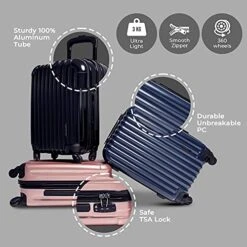 Aer De Aer Premium Carry On Luggage Spinner - Super Light Weight, Maximum Capacity - The Carry On, Re-Imagined, Navy -Travelpro Shop 51xkgiH7j6S