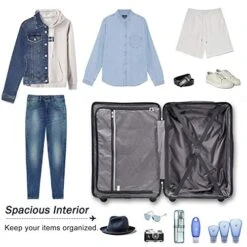 Flieks Luggage Sets 3 Piece Spinner Suitcase With TSA Lock Lightweight 20 24 28 Inch (Elegant Blue) -Travelpro Shop 51xs azpZyL