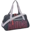 Adidas Graphic Duffel Bag, Legacy Blue Canvas/Signal Pink/Glory Grey, One Size