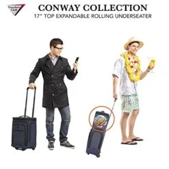 Travelers Club Top Expandable +50% Capacity Luggage With USB Port, Navy Blue, 17" Underseat Carry-On -Travelpro Shop 51zr1 lk0pL